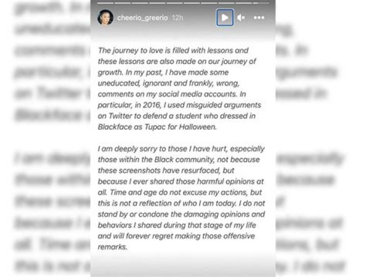 Bachelor’s Greer Blitzer Apologizes for Past ‘Offensive’ Tweets That Defended Student in Blackface